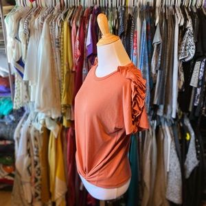 Forever 21 Ruffle-Sleeve Tee M